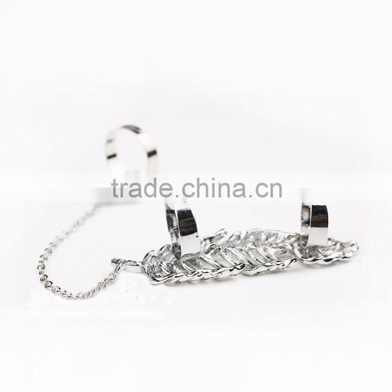 Alli express leaves feathers connection rings