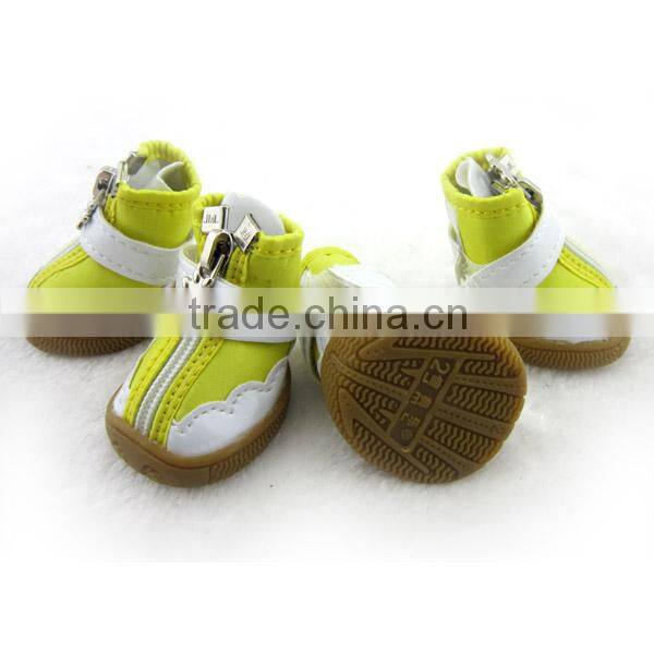 2014 JML PU leather blue dog shoes with rubber sole