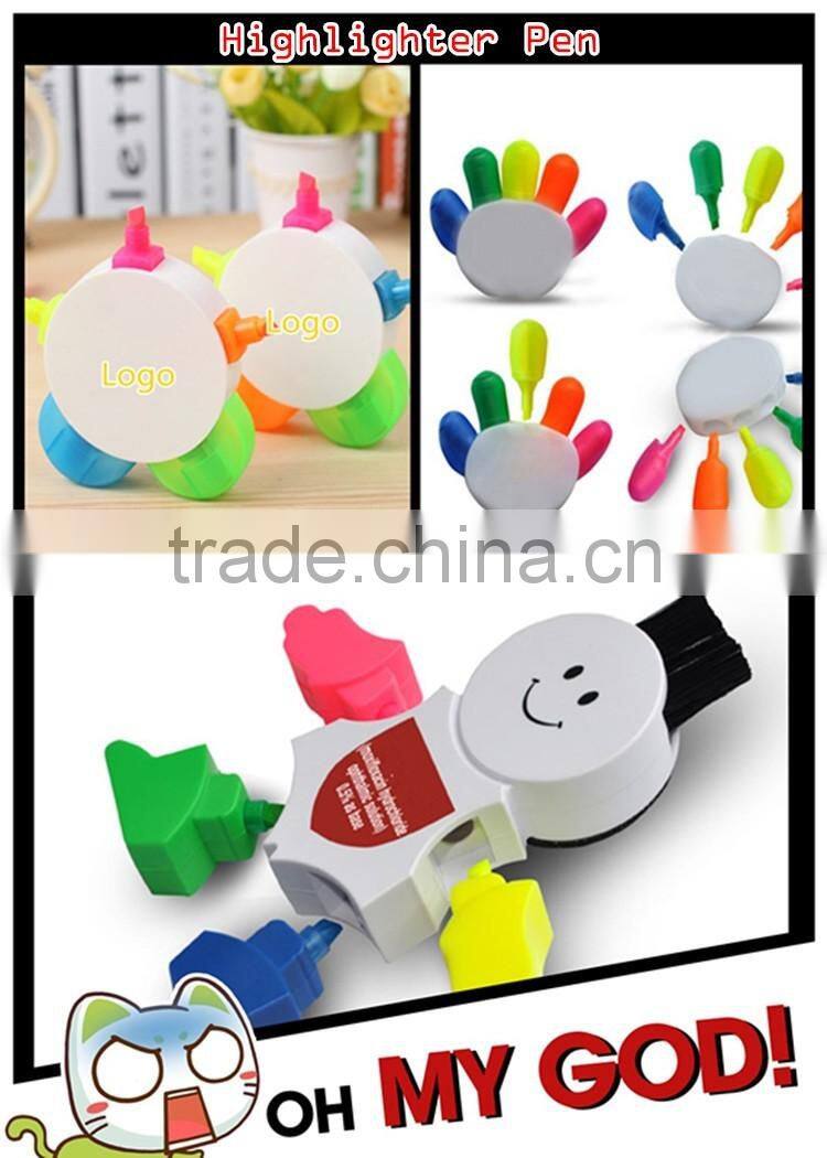 Promotional selling best smart fashional colorful pen highlighter 2016