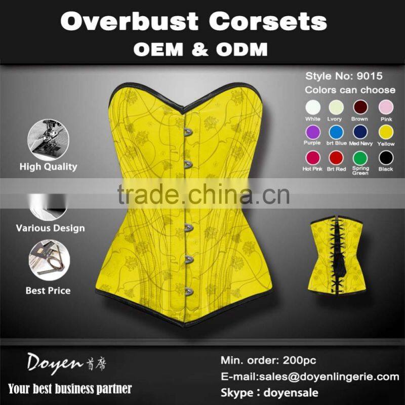 Guangzhou flower print latex corset manufacturer wetlook posturex corset