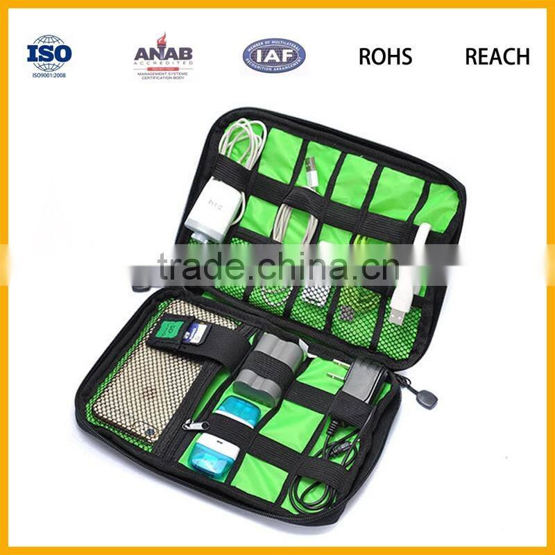 Universal Portable Organizer Double Compartment Carry Travel Case Holder Bag with Hand Stra