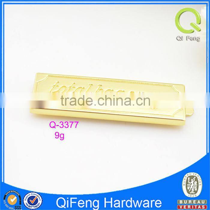 Rectangle shape logo metal tag engraved logo metal tag silk screen logo Q-3377
