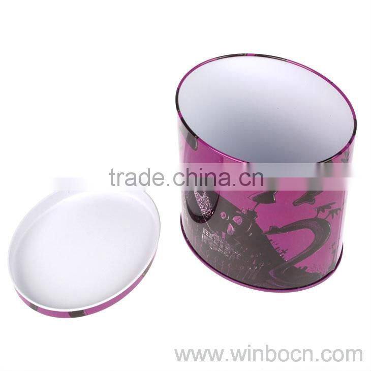 Oval-shape multipurpose tin box tea box