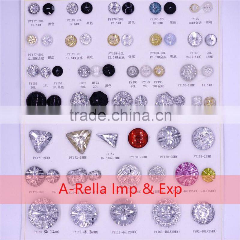 acrylic buttons in different shapes