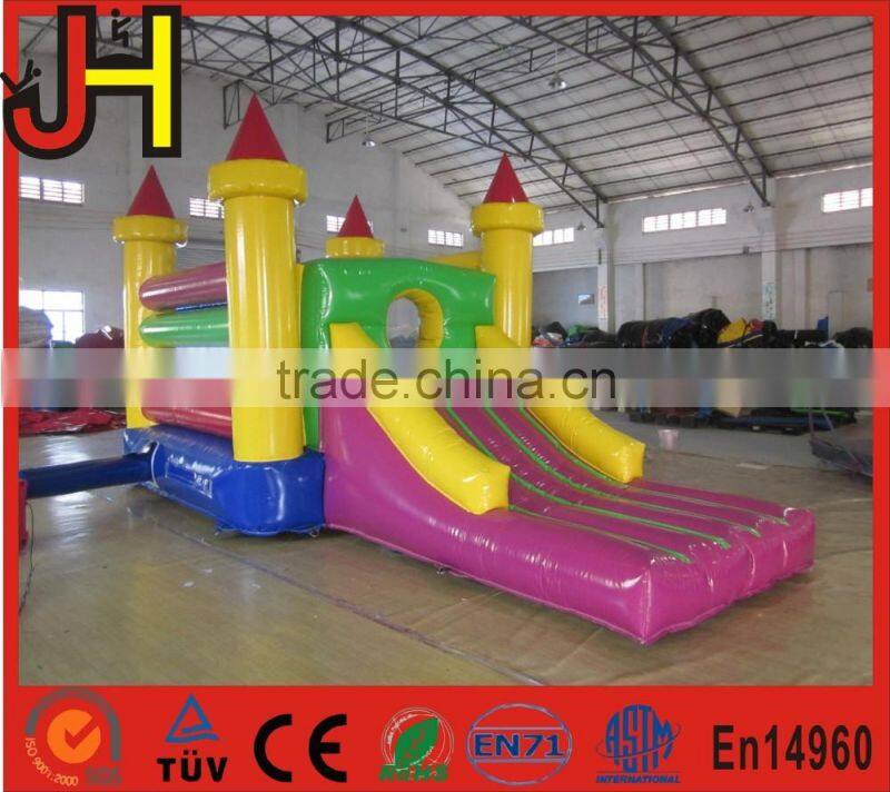 Kids small inflatable commercial bounce house combo, PVC tarpaulin small inflatable bouncer with slide