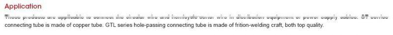 GT Series hole-passing connection tube