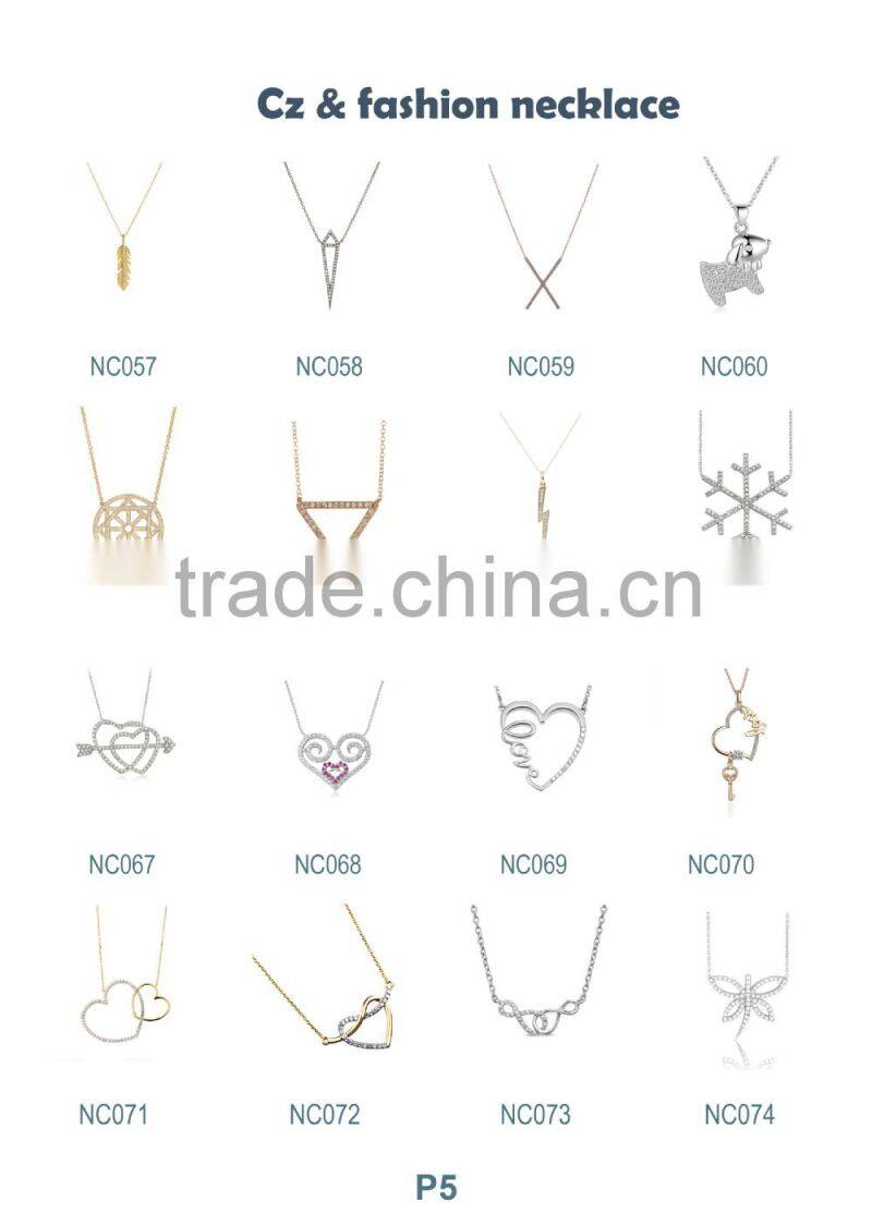 Popular plate necklace rhodium jewelry plating