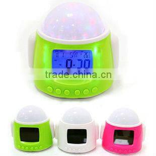 pretty decorative star projecting alarm clock ,led light fairy star projection alarm clcok