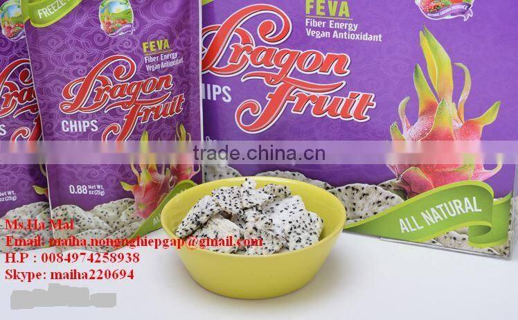 Freeze Dried Dragon Fruit Chips From Vietnam With Sugar Free/ Freeze Dried Fruit Chips