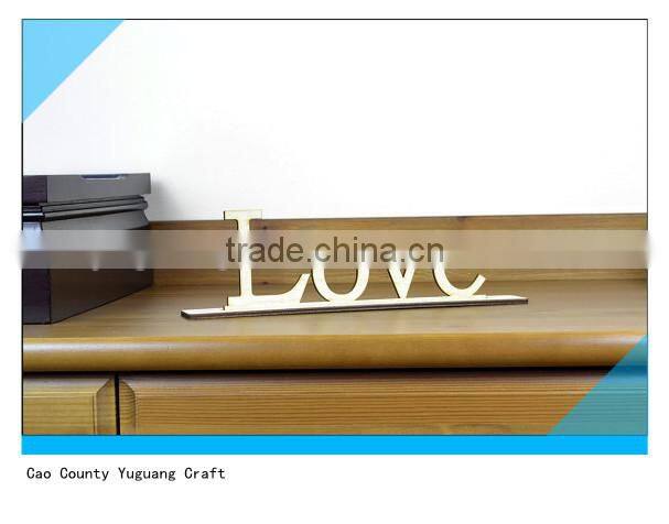 LOVE wooden letter freestanding wooden sign with base
