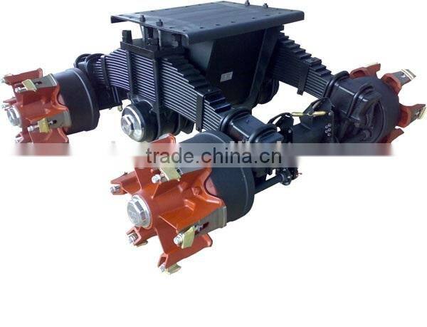 single point suspension for trailers with multi leaf spring assembly