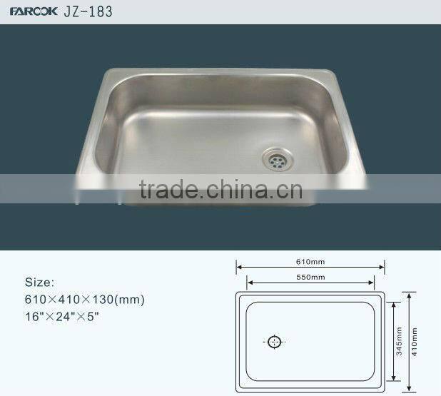 export Philippines cheap single bowl 16"*24" stainless steel basin