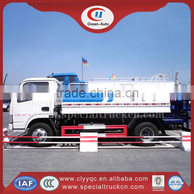 China new stainless steel small 5000 liter water tank truck
