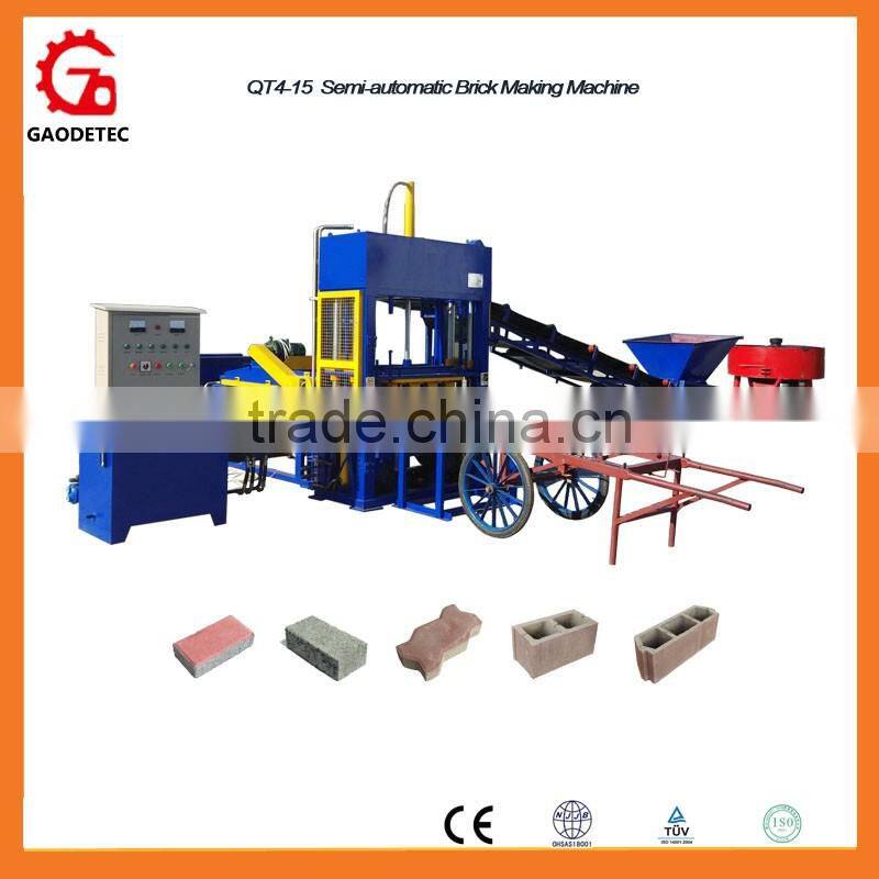 High Profit Energy Saving QT4-15 Soil Cement Hollow Paving Bricks Making Machine