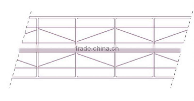 Haining 10-year quality guarantee 40mm 8-wall diamond structure polycarbonate sheets 2100*5800mm