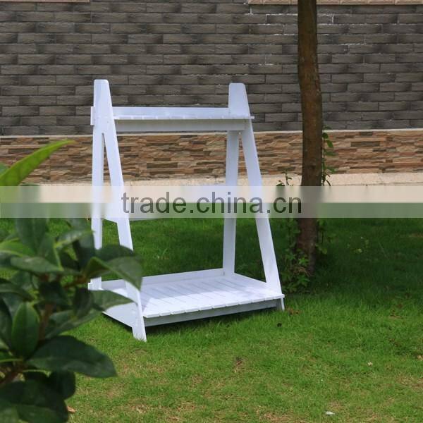 New Material, waterproof WPC garden shelf wooden corner flower shelf