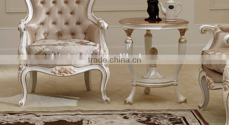 French rose carving fabric leisure chair