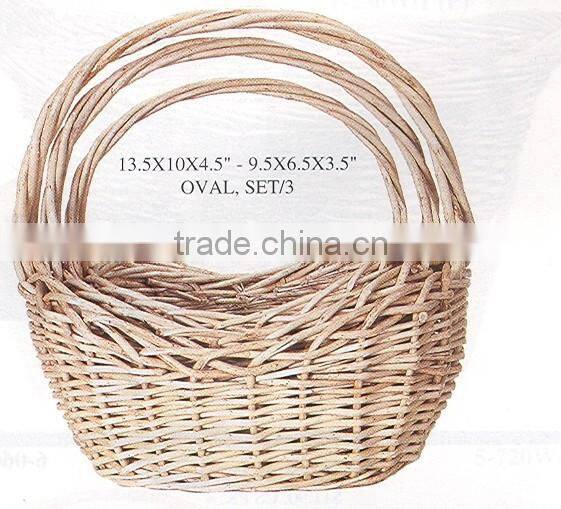Unpeeled wicker fire basket for sale