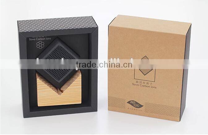 New arrival honeycomb activated carbon air purifier with a wooden holder Superfine particle carbon air purifier