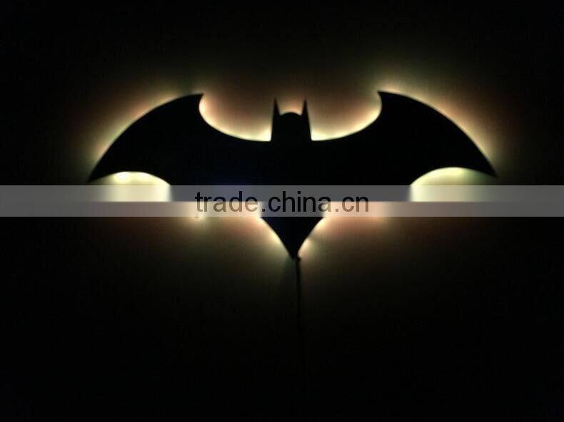 New Arrival Creative Bat Mirror Wall Lamp Batman Shape Mirror With Remote Control LED Colorful Lamp Decorative Mirror Lamp