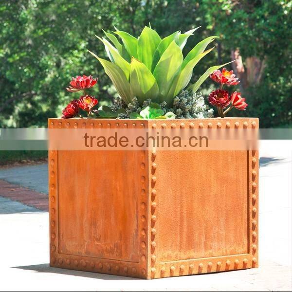 FO-9C51 Square Corten Steel Flower pot/garden planter