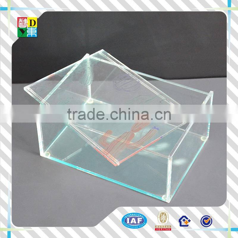 Top quality perspex popular design acrylic tiny box with lid/simple design acrylic small box for candy storage i China low price