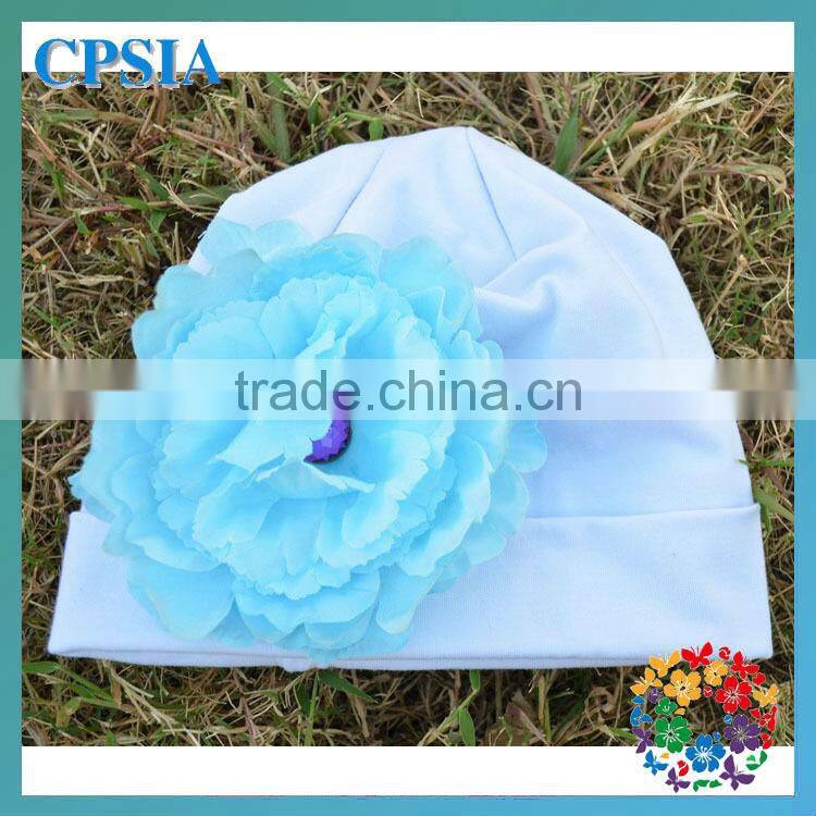 Wholesale organic cotton beanies with daisy flower for infant and toddle