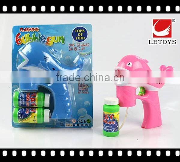 kids plastic lovely dophin bubble gun with light