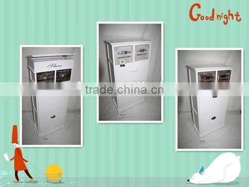 High Quality Wooden Shoes Cabinet With 2 Brown Drawers and 2 Door