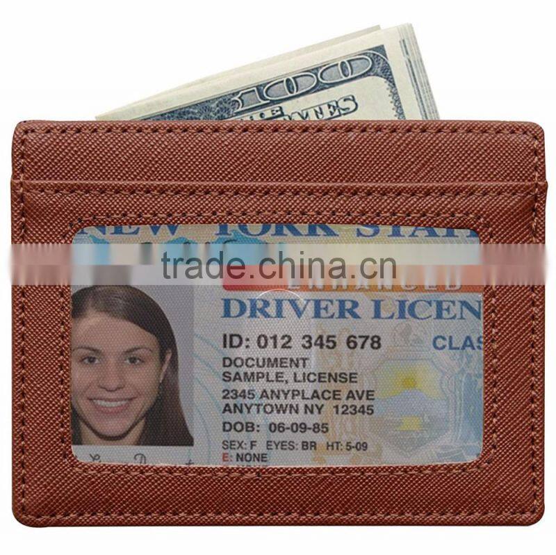 RFID Wallet Mens Slim Leather RFID Blocking Front Pocket Wallet Thin Card Holder