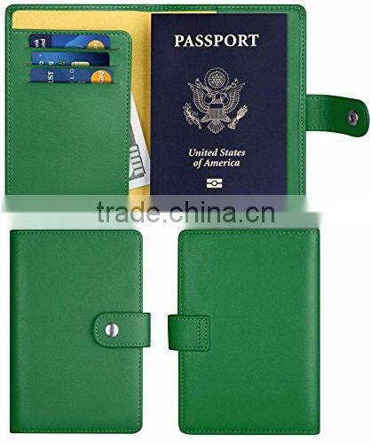 Customized Personalized black grain leather passport holder with card slot