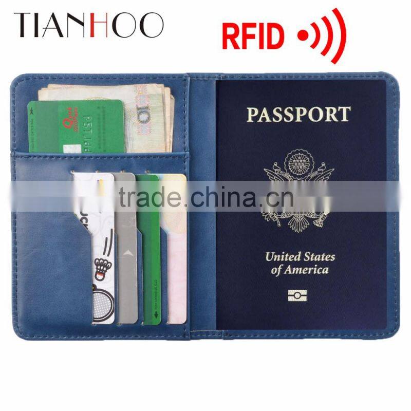 Wholesale custom high quality leather travel rfid passport holder