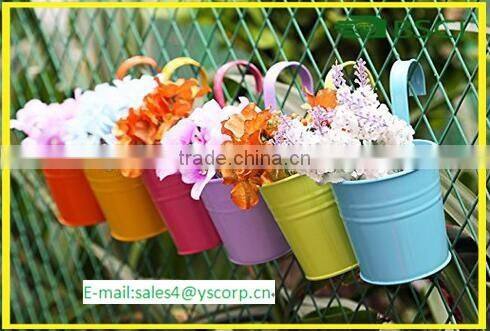 For Railing Balcony Patio Desk Windo Multicolor Metal Iron Indoor Outdoor Garden Planters Hanging Flower Plant Pot