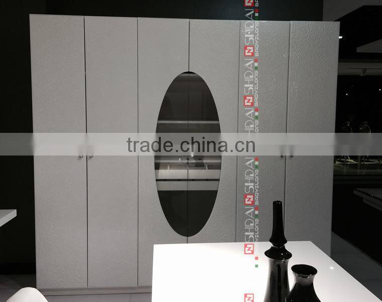 Modern Design gloss White Lacquer wardrobe, Contemporary bedroom wardrobe designs , Cheap Bedroom wall wardrobe design LV-F801