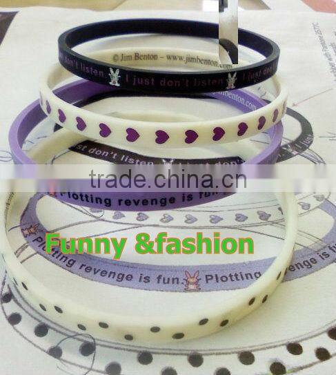 cheap custom silicone bracelet print logo
