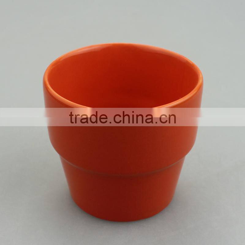 Set of 4 colorful ceramic coffee cups set with wooden base,snack tray