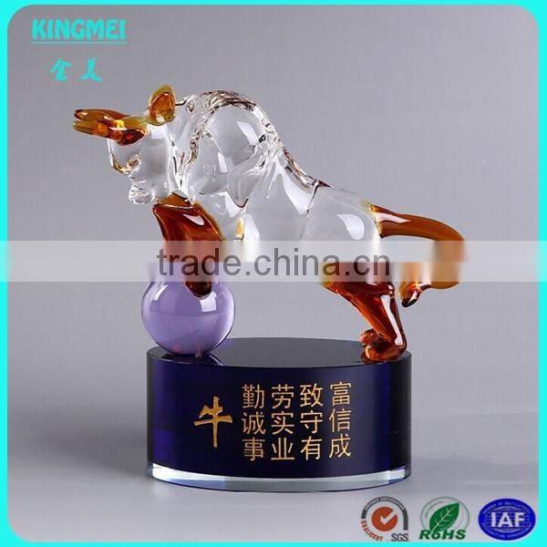 Crystal rabbit model with base personalizs lwords for twelve Chinese zodiac signs