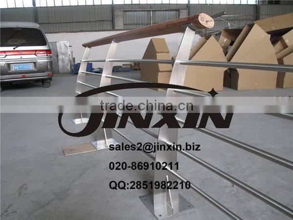 JINXIN balcony railing stainless glass from poland project balustrades post pictures of stainless steel handrail(YK-9154)