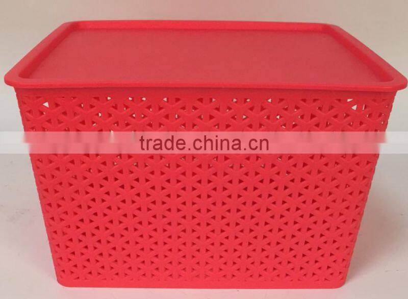 big size plastic laundry basket storage basket clothing bastet with lid