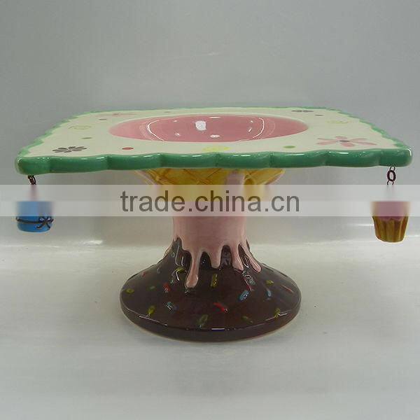 Dolomite craft delicious ceramic cake plate for birthday