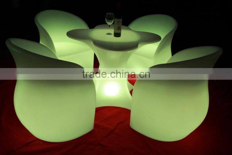 New design high top hotel battery led flower table
