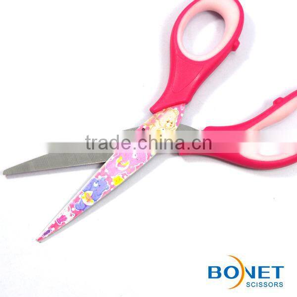SST0027 6-1/4" stationery PP+TPR rubber plastic handle office scissor