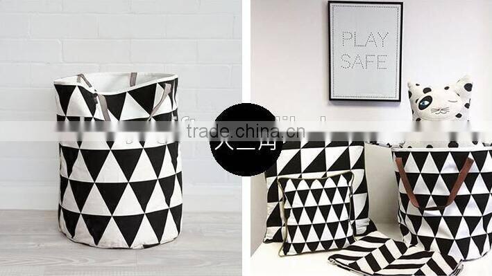 High Quality Canvas Laundry Basket Collapsible Kids Art Storage Systems With Handle