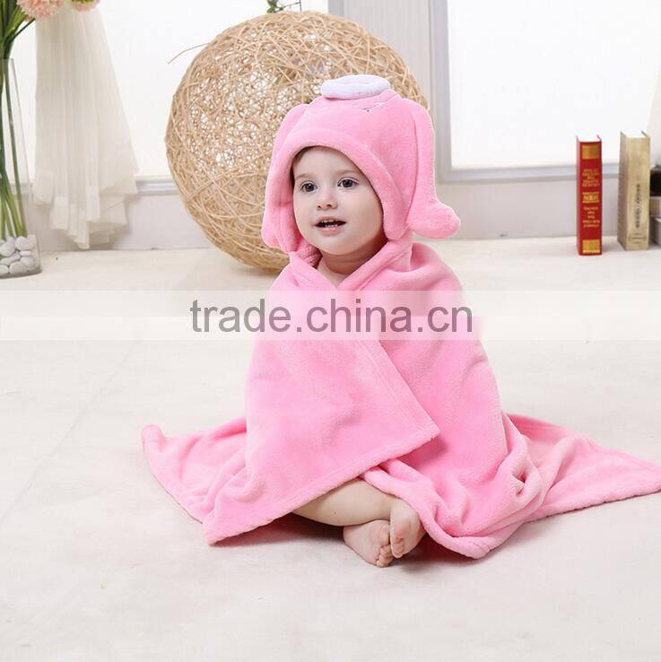 Wholesale animal shape baby bathrobe with hood baby blankets