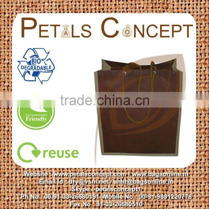 PP woven shopping bag with cord handle