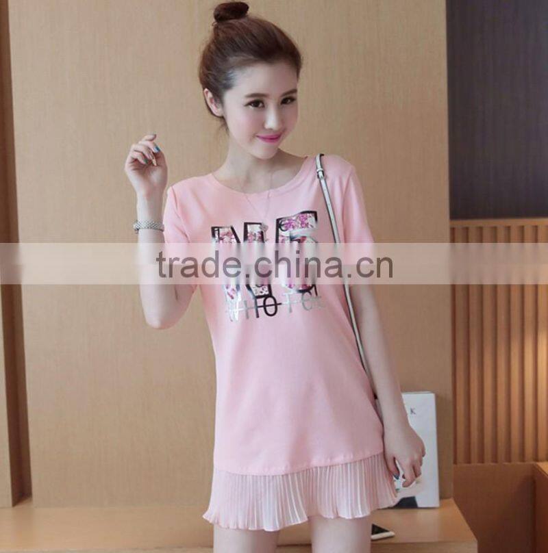 Plus size good quality fashion new arrival printed women t shirts and girl T-shirt dresses