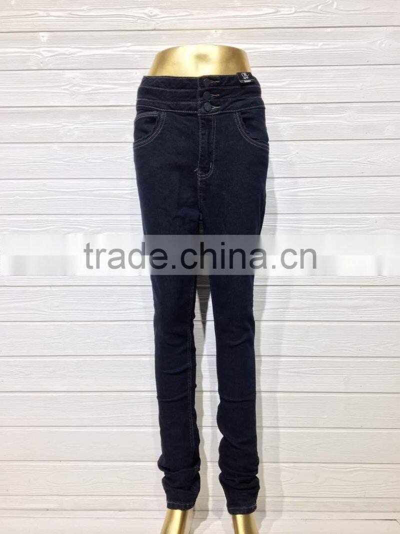 GZY Deep Blue Skinny Ladies Jeans Pants Wholesale Price Stock 2017