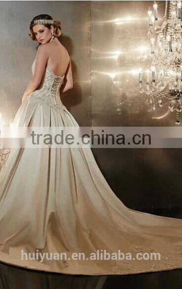 new backless satin beaded champagne colored bridesmaid dresses