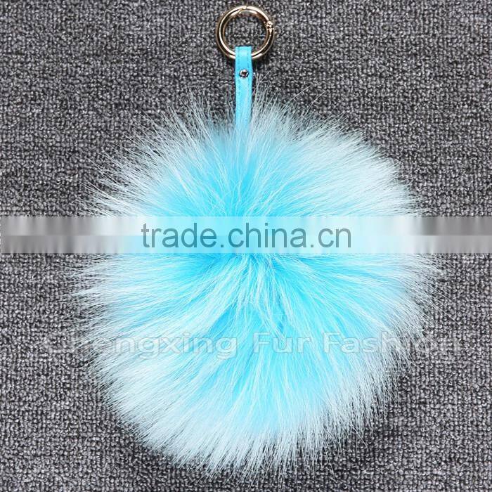 CX-R-48K Cute Accessories Fashion Genuine Fox Raccoon Fur Key Chains