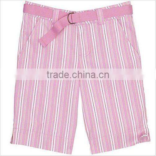 Women Stripes Cotton Short